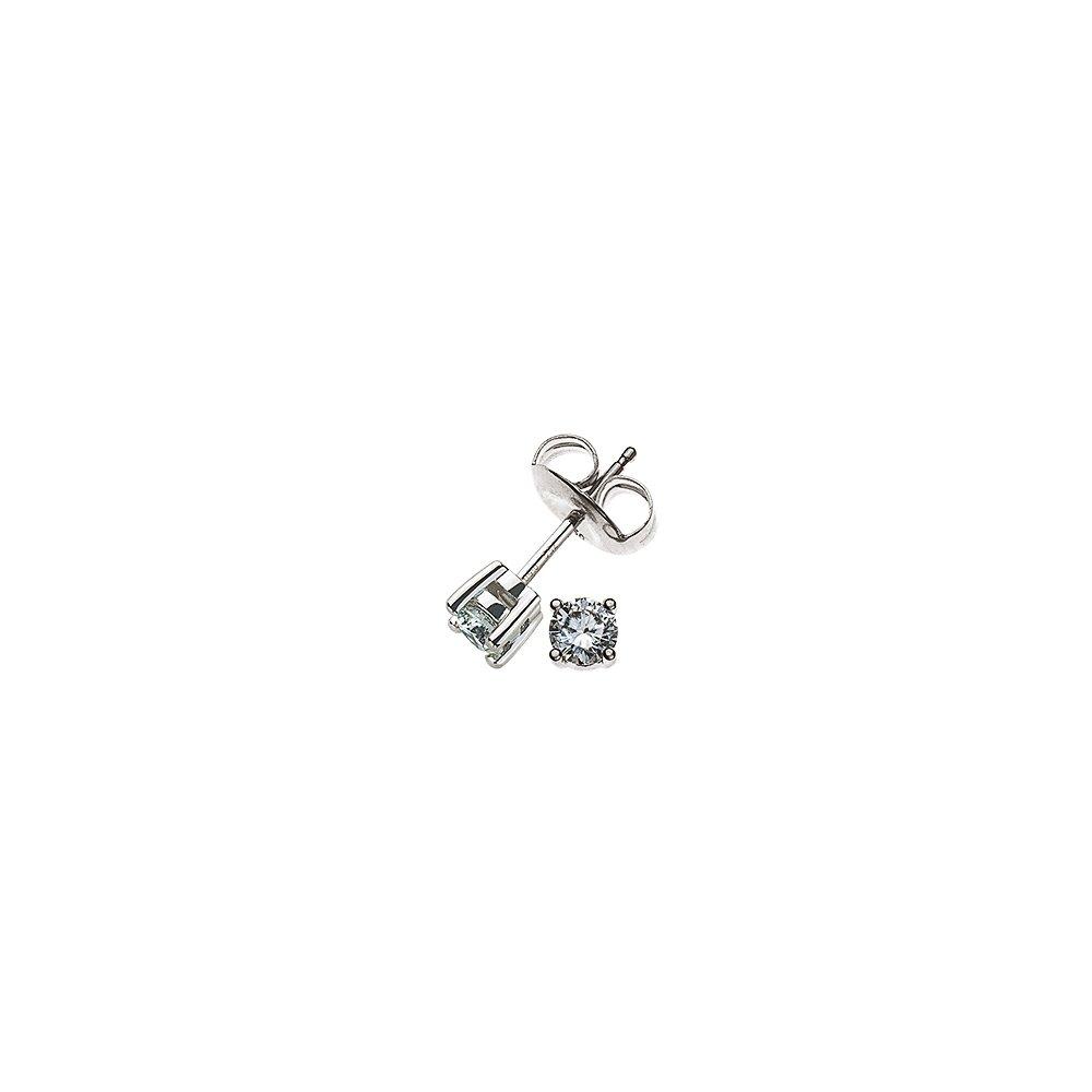 MUAU Schmuck  Solitär Ohrstecker 4-Griff-Fassung Weissgold 750 Brillanten 0.16ct. 3.5mm 