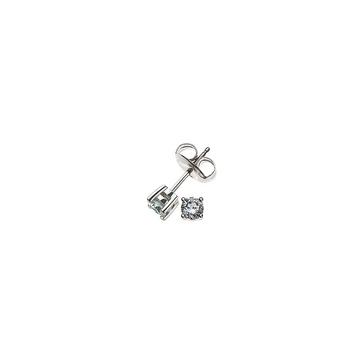 Clous d'oreilles solitaires 4 poignées en or blanc 750 diamants 0,16ct. 3,5mm