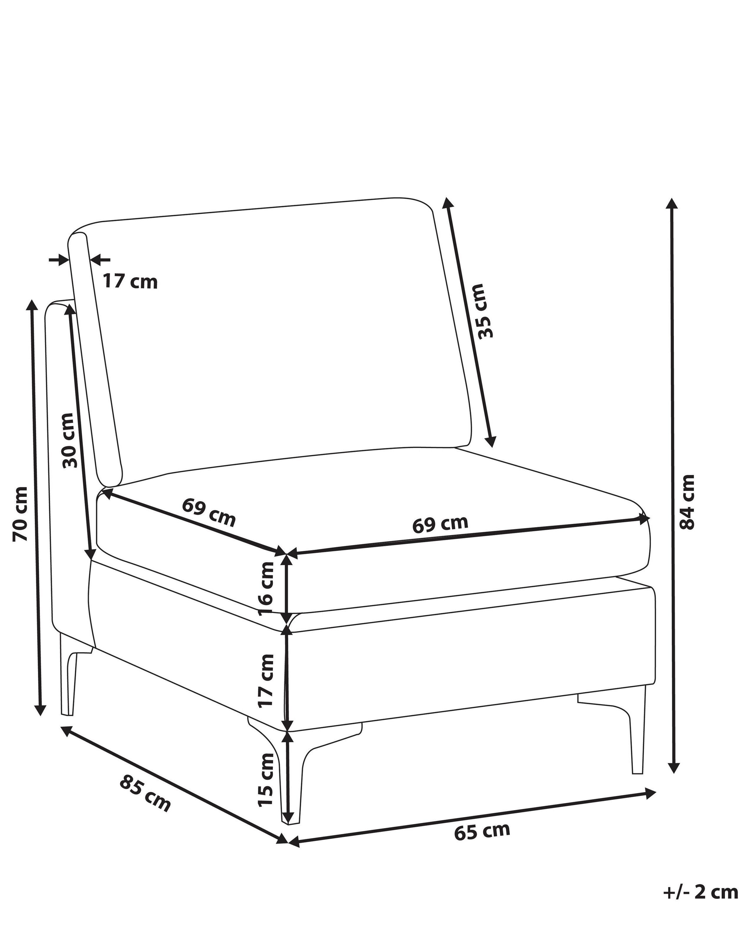 Beliani Module fauteuil en Velours Moderne EVJA  