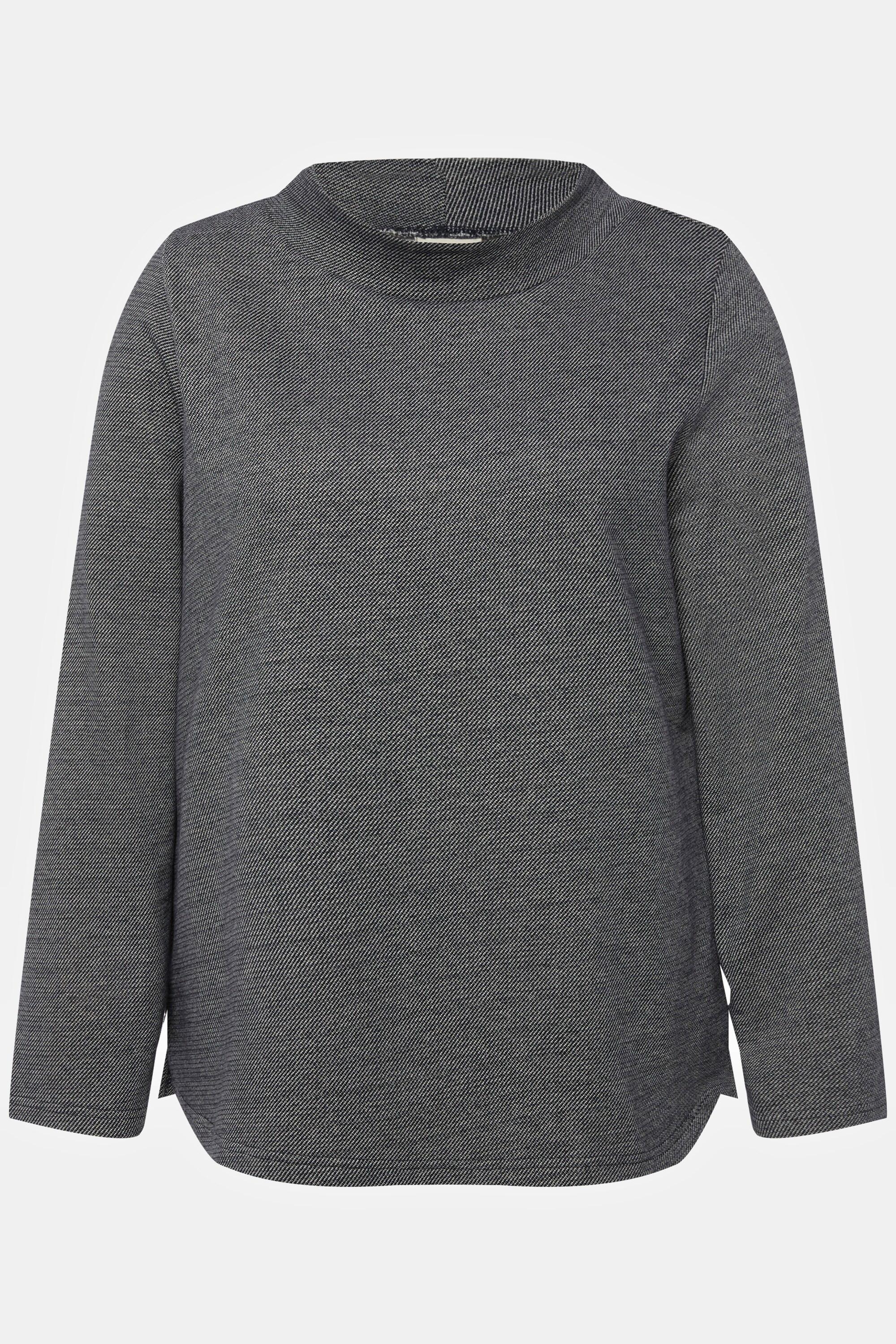 Ulla Popken  Sweatshirt, Stehkragen, Langarm, Biobaumwolle 