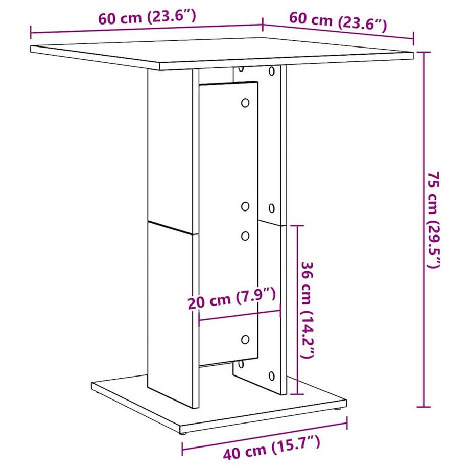 VidaXL Table de bistro bois d'ingénierie  