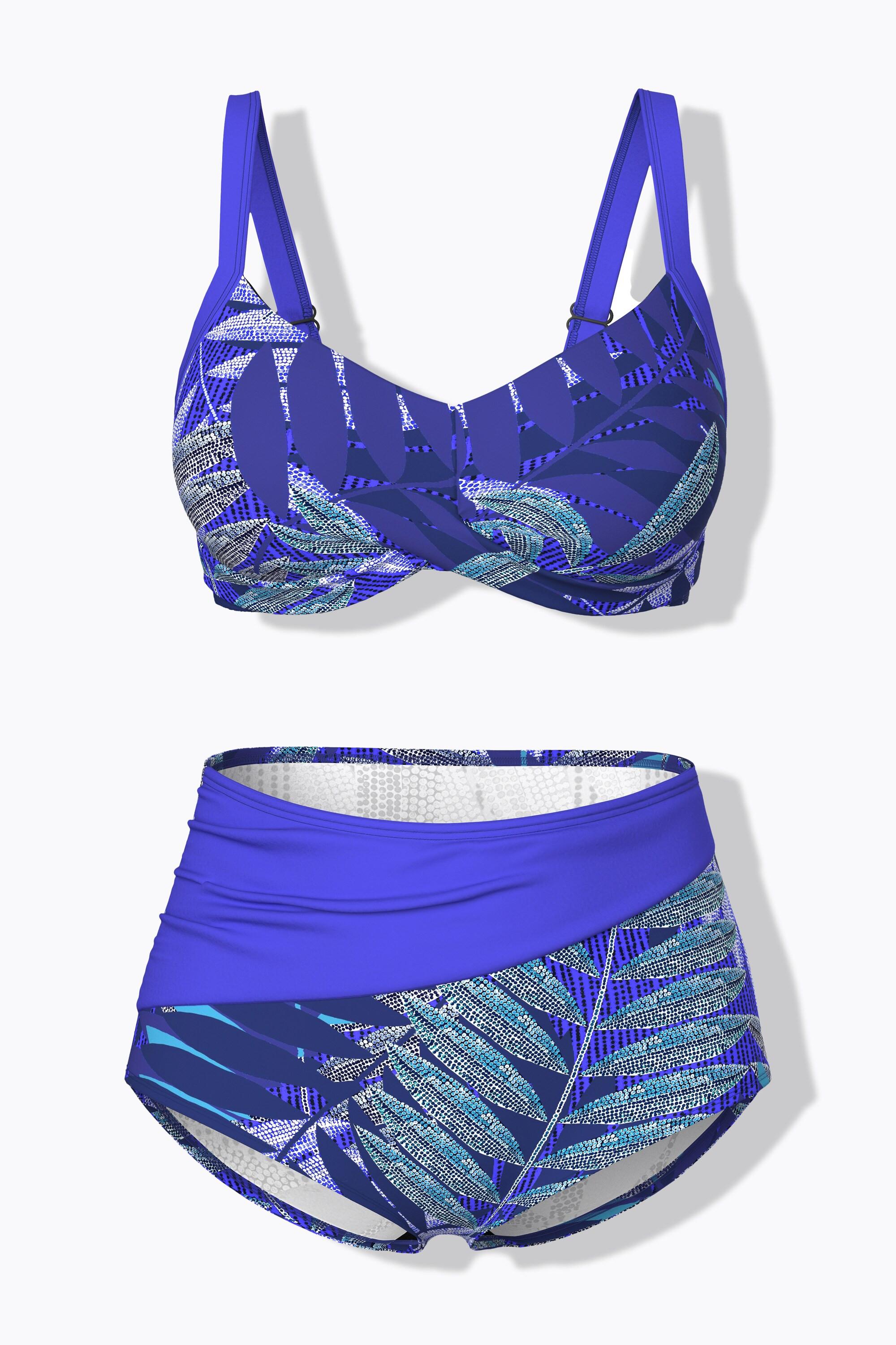 Ulla Popken Bikini Farnmuster Softcups drapiert  