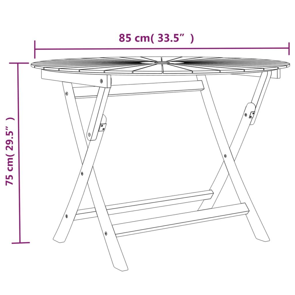 VidaXL Klappbarer gartentisch teak  