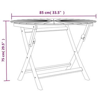 VidaXL Klappbarer gartentisch teak  