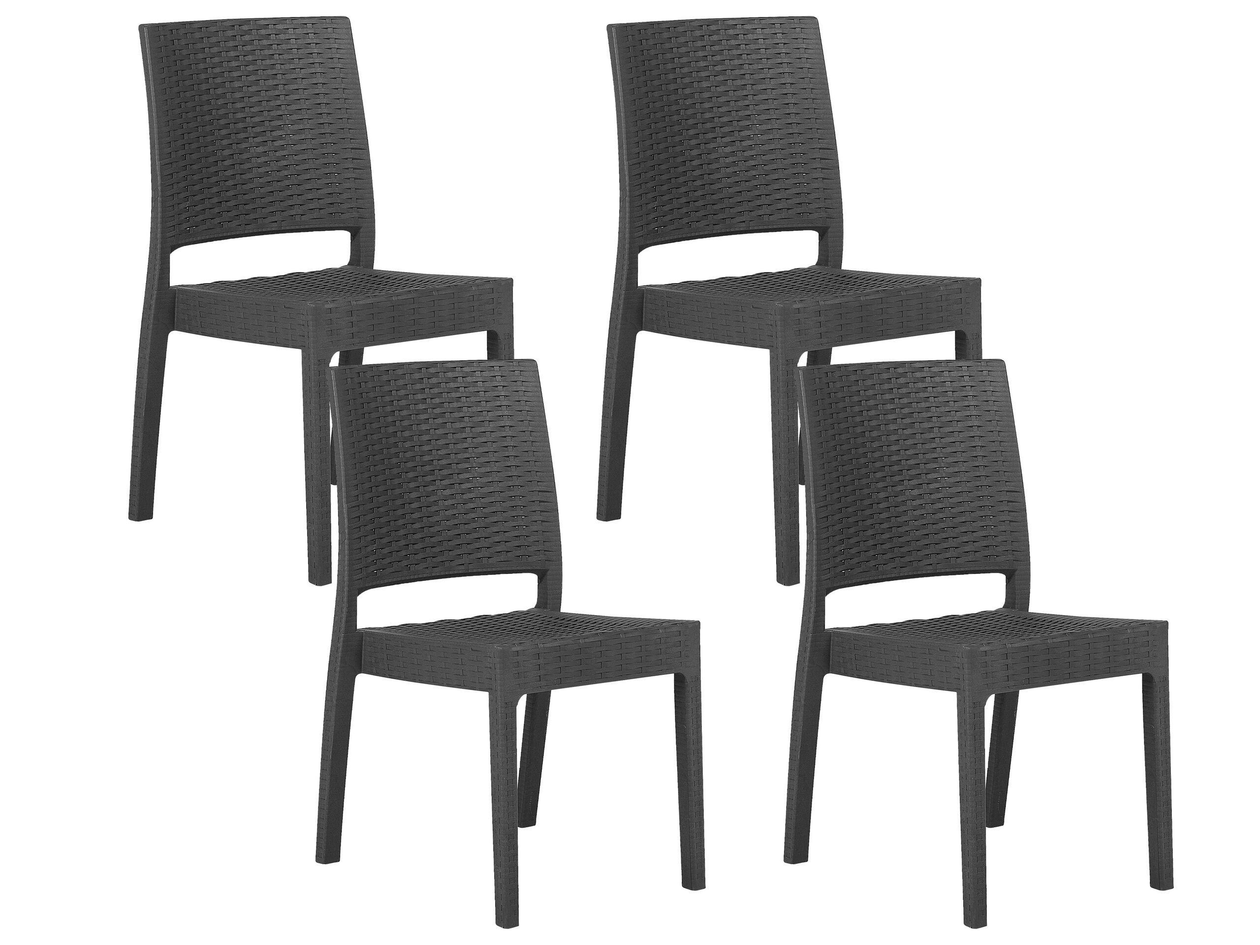 Beliani Lot de 4 chaises en Matière synthétique Industriel FOSSANO  