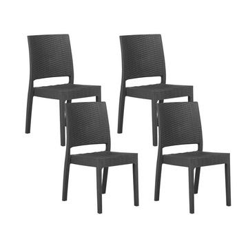 Set mit 4 Stühlen aus Kunststoff Industriell FOSSANO