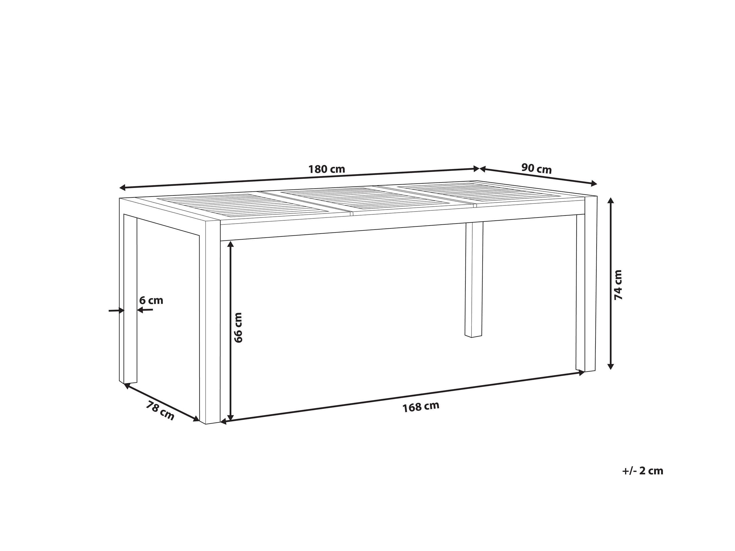 Beliani Table à manger 6 places en Acier inox Moderne GROSSETO  