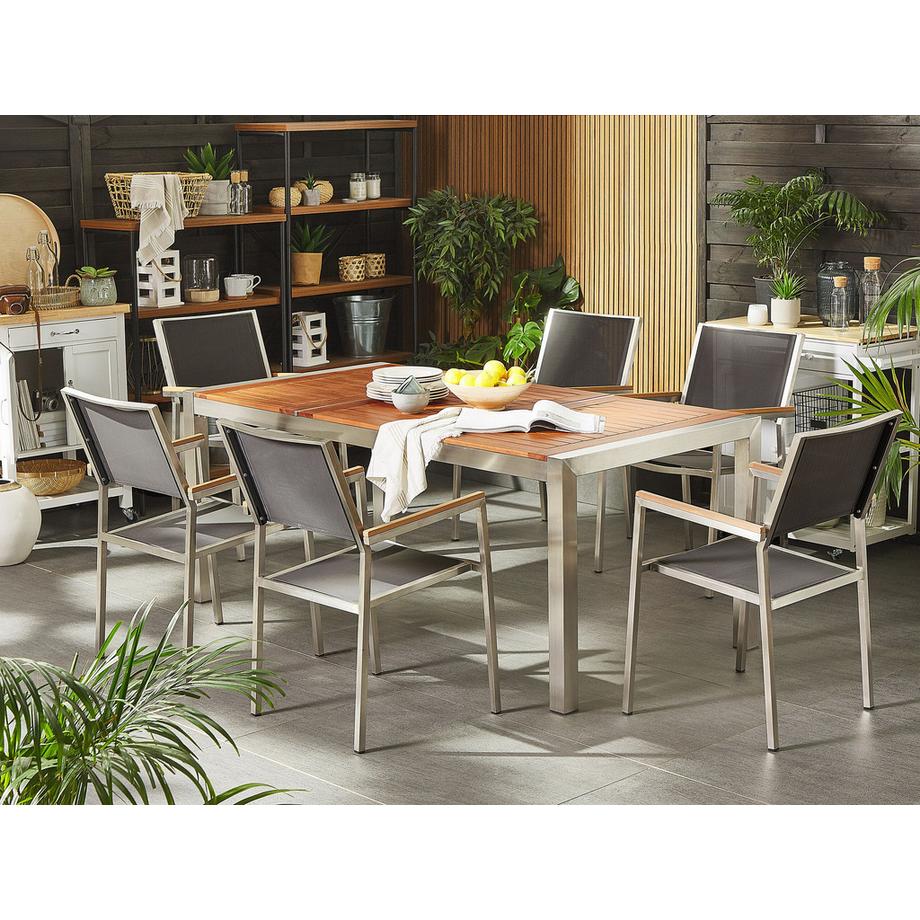 Beliani Gartentisch aus Eukalyptus  GROSSETO  