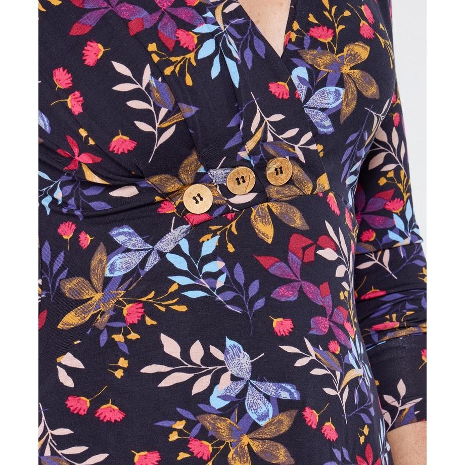 Joe Browns Tunique Ajustée Fleurie Ourlet Asymétrique Manches Longues  