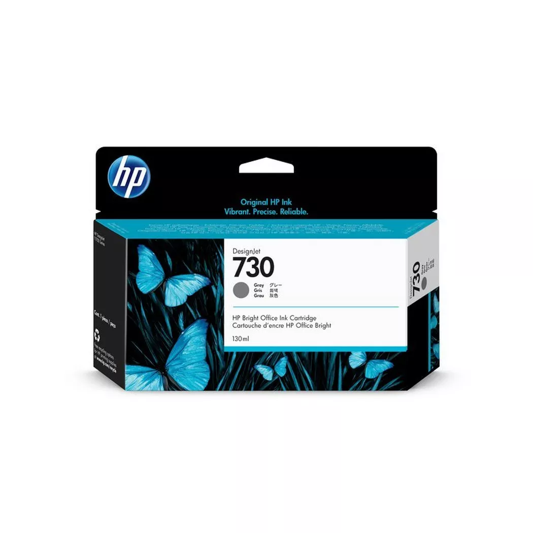 Hewlett-Packard – HP Tintenpatrone 730 gray P2V66A DesignJet T1700 130ml, One Size