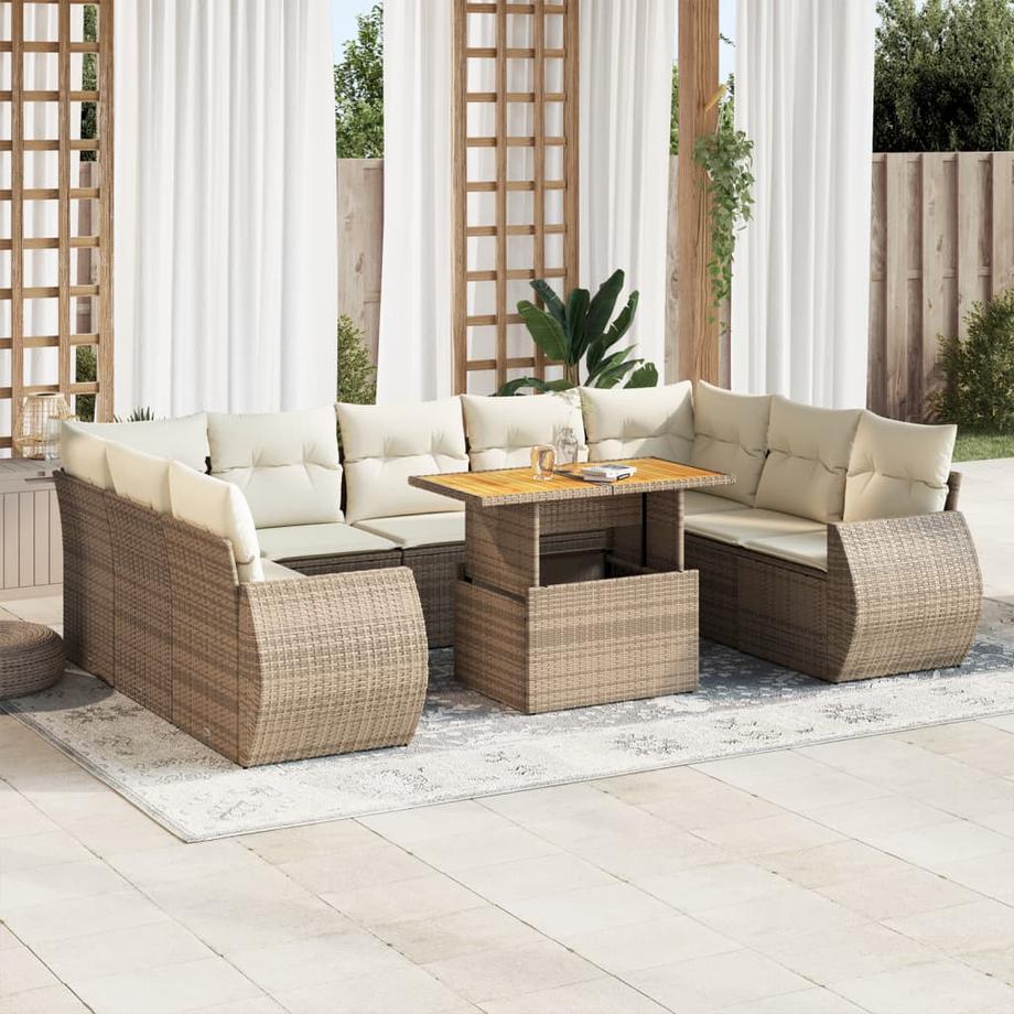 VidaXL Ensemble de canapés de jardin rotin synthétique  