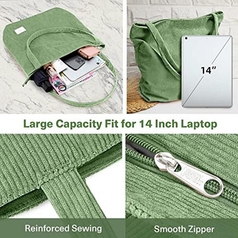 Only-bags.store Sac à bandoulière en cordon avec fermeture éclair grand sac de shopping sac fourre-tout sac à main  