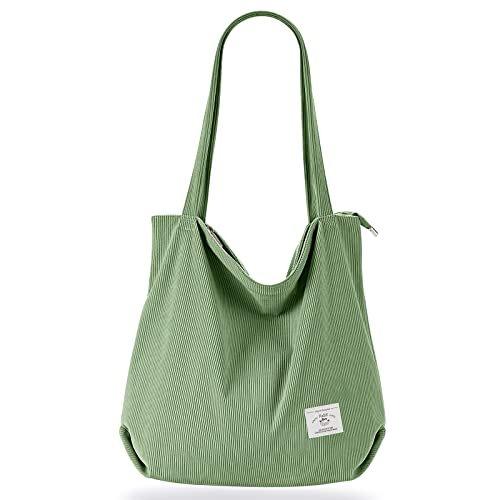 Only-bags.store  Kordel Tasche Umhängetasche mit Reißverschluss, große Shopper Tasche Tragetasche Handtasche 