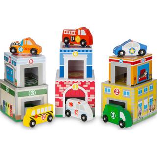 Melissa & Doug  VERSCHACHTELN UND SORTIEREN Gebäude und Fahrzeuge 