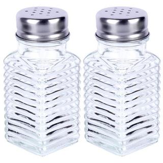 ALPINA Élégant service à sel et poivre en verre et métal  