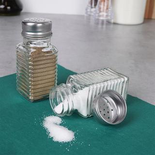 ALPINA Élégant service à sel et poivre en verre et métal  