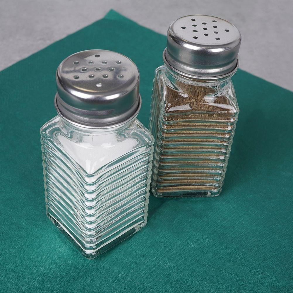 ALPINA Élégant service à sel et poivre en verre et métal  