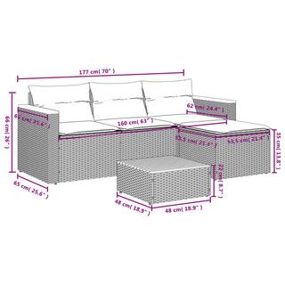 VidaXL set divano da giardino Polirattan  