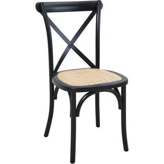 mutoni Chaise de salle à manger Jara noir naturel (lot de 2)  