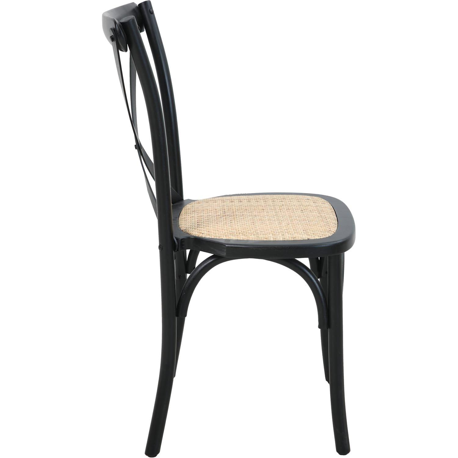 mutoni Chaise de salle à manger Jara noir naturel (lot de 2)  