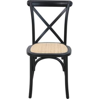 mutoni Chaise de salle à manger Jara noir naturel (lot de 2)  