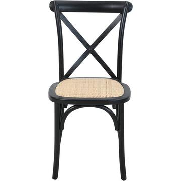 Chaise de salle à manger Jara noir naturel (lot de 2)