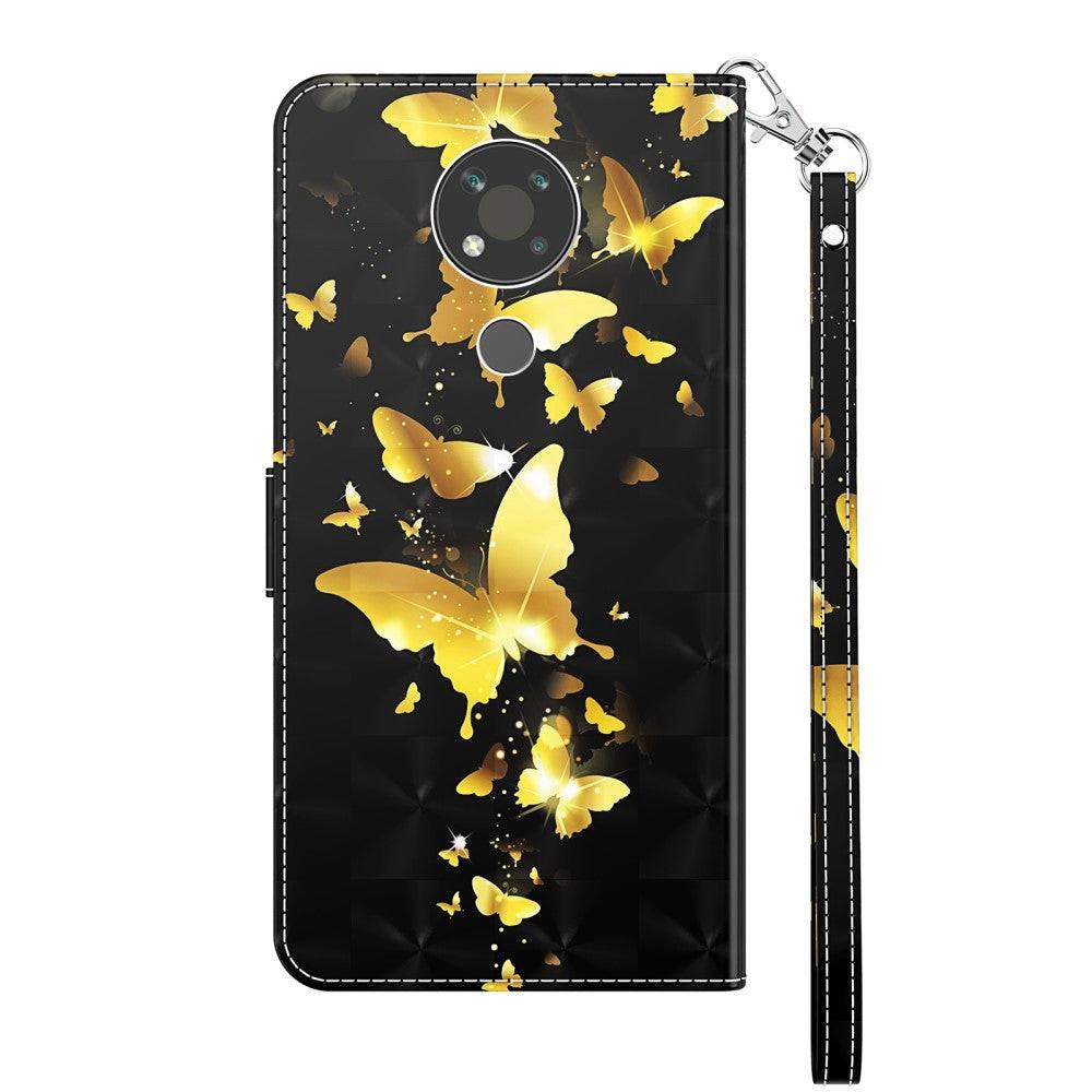 Cover-Discount  Nokia 3.4 - Custodia Fiori Effetto Glitter nero 