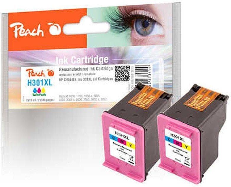 Peach  Doppelpack Druckköpfe color kompatibel zu HP No. 301XL, CH564EE 