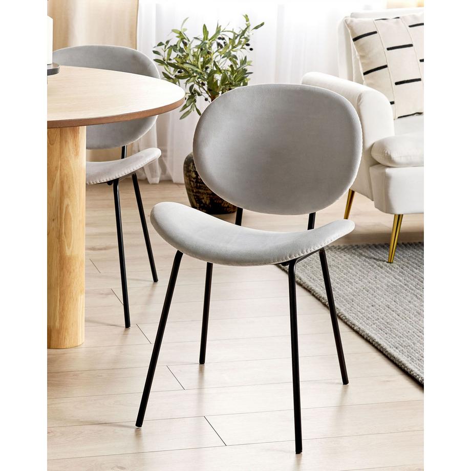 Beliani Esszimmerstuhl 2er Set aus Samtstoff Klassisch LUANA  