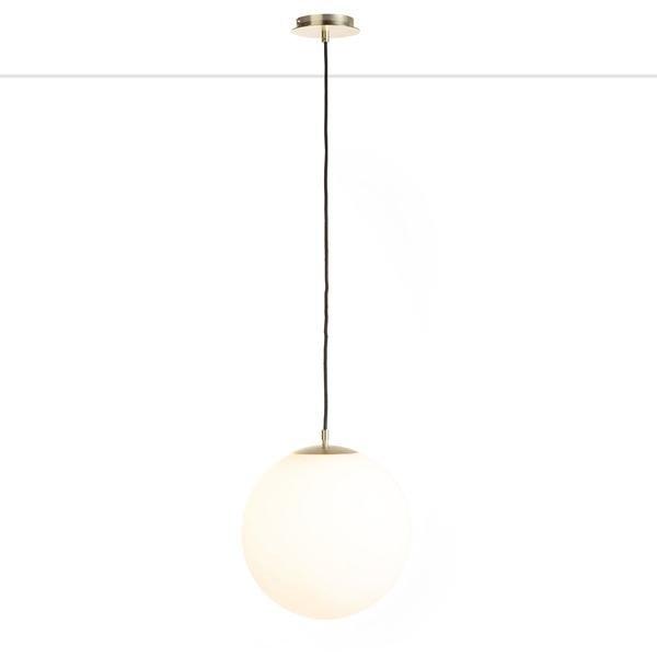 La Redoute Intérieurs Suspension laiton et verre opaline Ø30 cm  