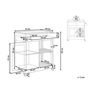 Beliani Servierwagen aus MDF-Platte Modern TRAPANI  