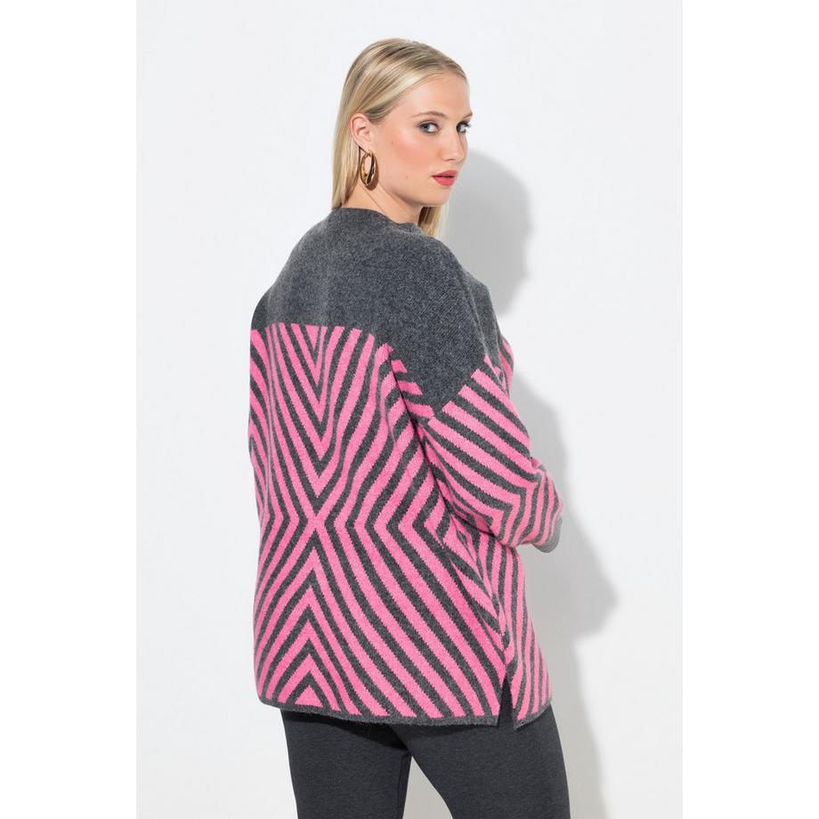 Ulla Popken Pull motif graphique col montant manches longues  