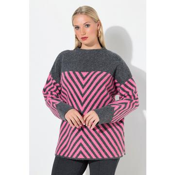 Maglione con design grafico, collo alto e maniche lunghe