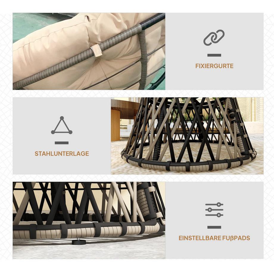 Outsunny Rattan Papasansessel  