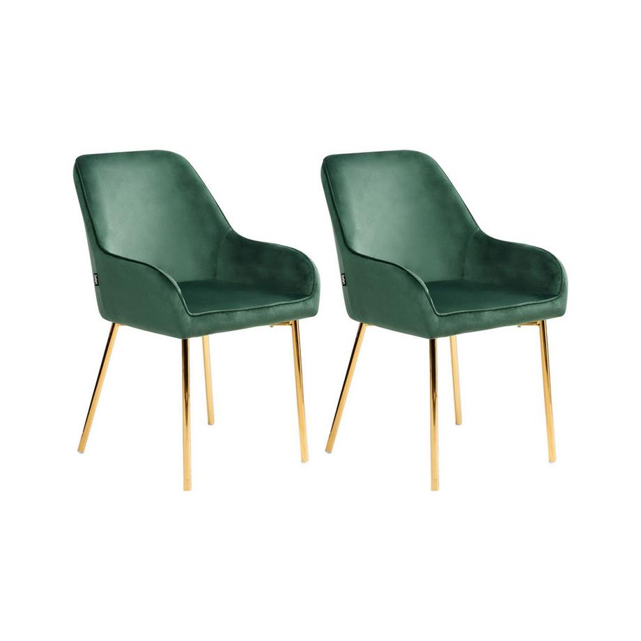 Beliani Set di 2 sedie da pranzo en Velluto Retrò LOVERNA  