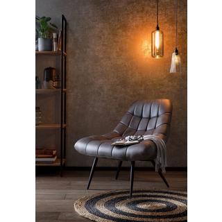 mutoni Fauteuil simili cuir marron foncé XXL  