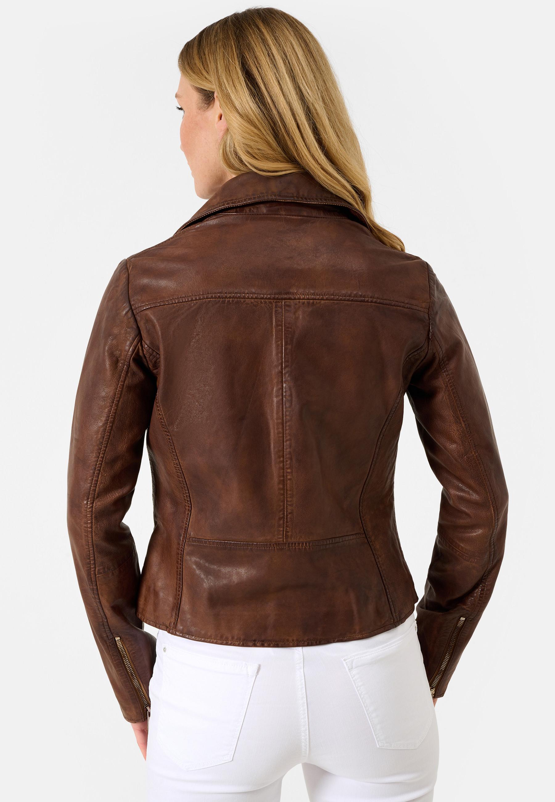 RICANO  Lederjacke, Bikerjacke mit Reverskragen 