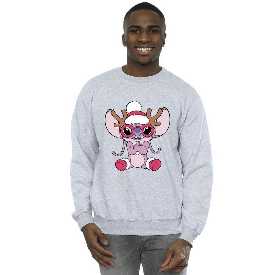 Disney Stitch Felpa Stampa Natalizia  