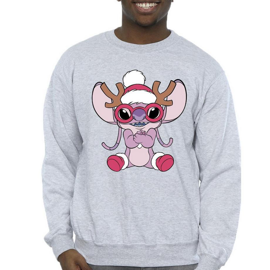 Disney Stitch Felpa Stampa Natalizia  