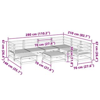 VidaXL set divano da giardino Legno di pino impregnato  