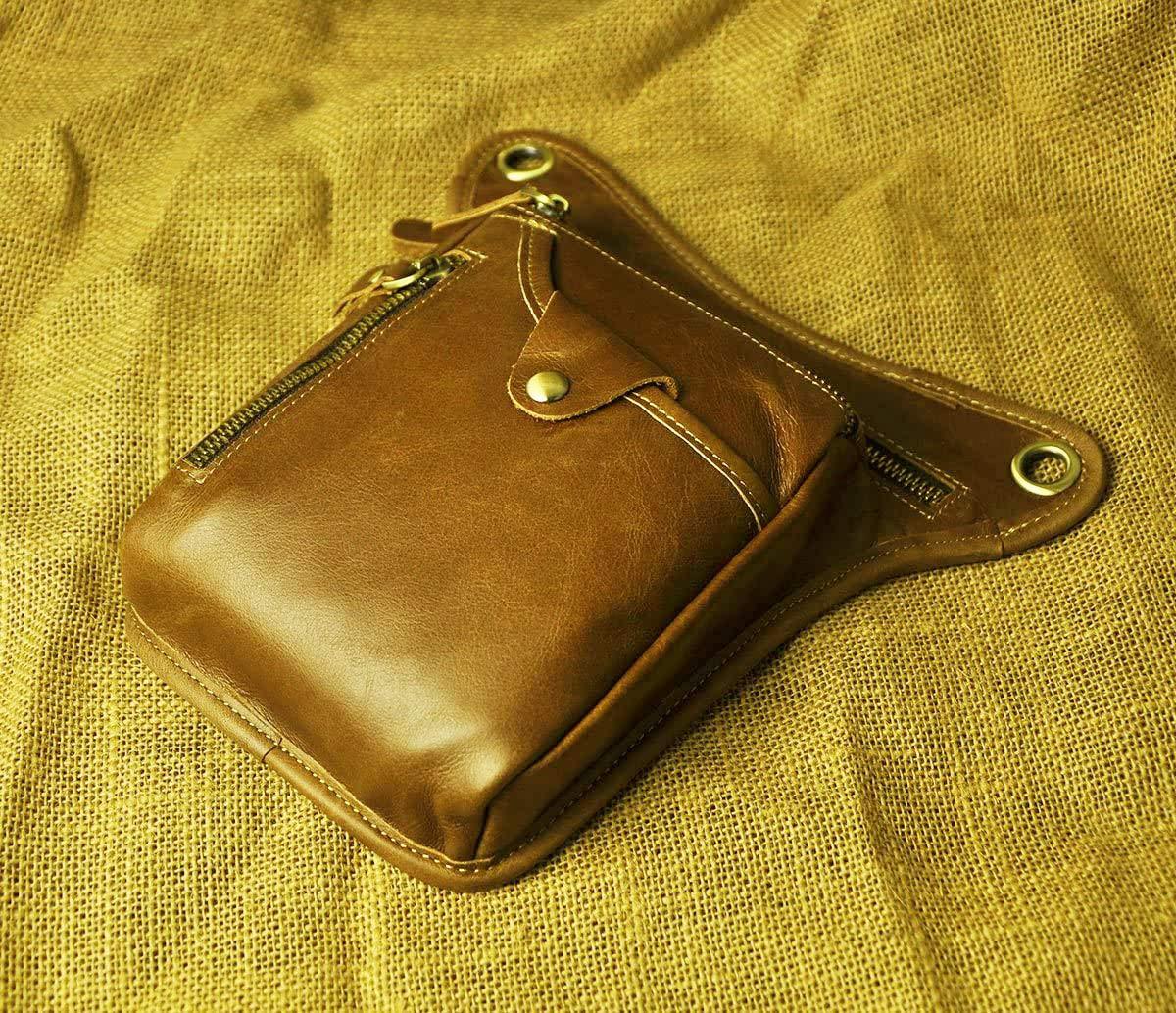 Only-bags.store Echtes Leder Bein Tasche Reise Hüfttasche Oberschenkeltasche  