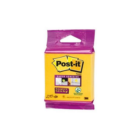 Post-It POST-IT Haftnotizen Würfel 76x76mm 2014-S Super Sticky neongelb 270 Bl.  