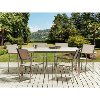 Beliani Gartentisch Set aus Sicherheitsglas Modern COSOLETO/GROSSETO  