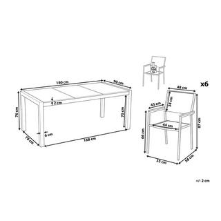 Beliani Gartentisch Set aus Sicherheitsglas Modern COSOLETO/GROSSETO  