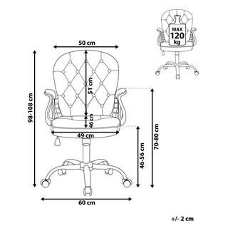 Beliani Sedia da ufficio en Velluto Glamour PRINCESS  