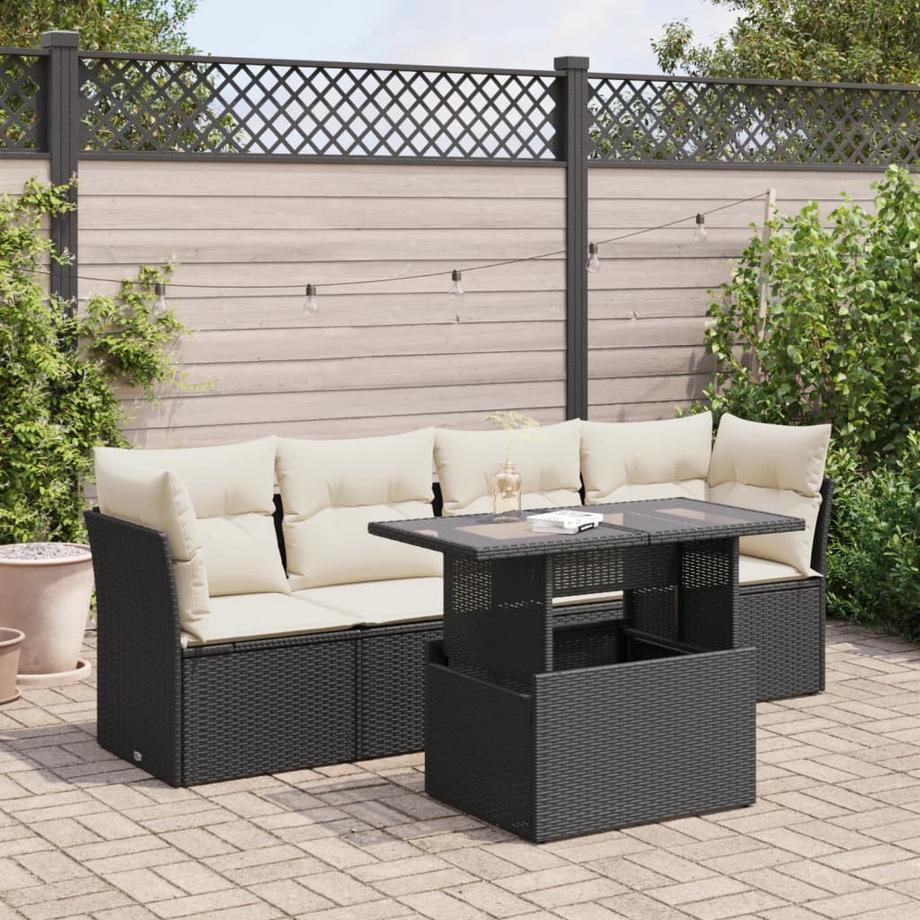 VidaXL set di divani da giardino Polirattan  