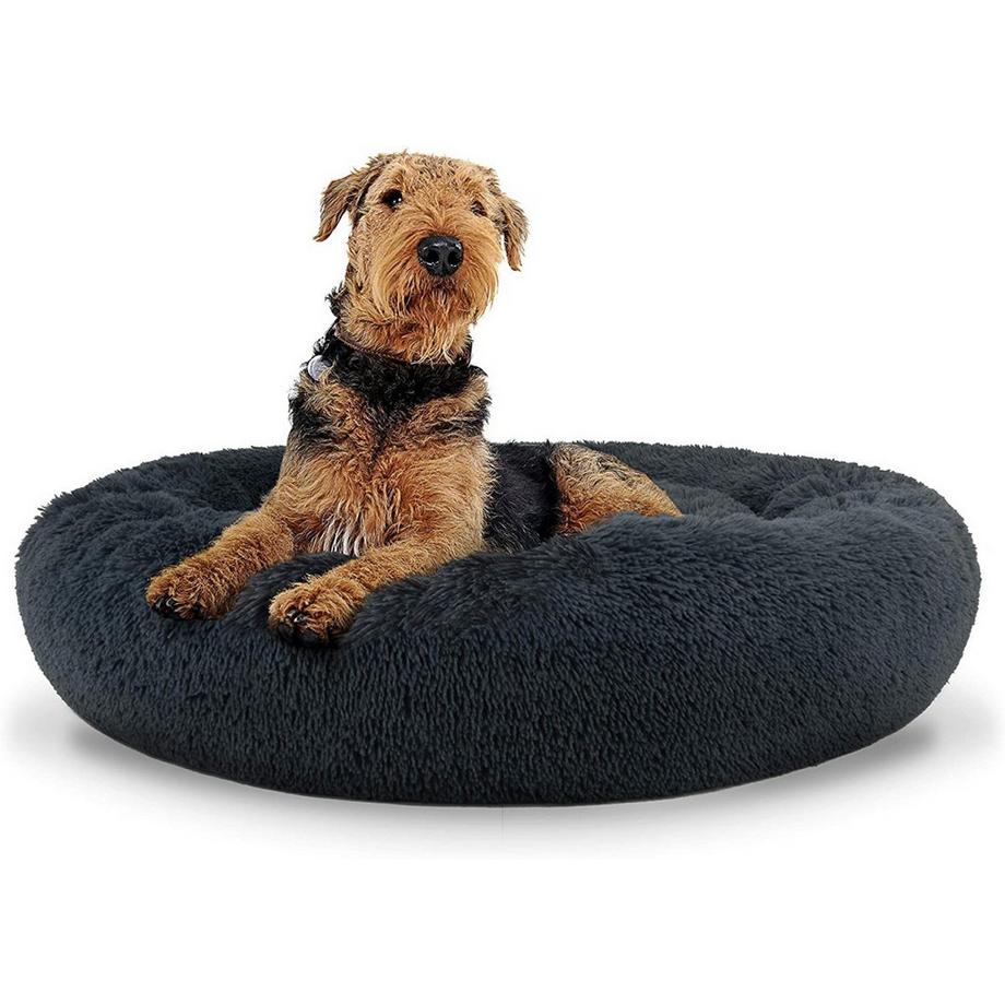 Cuccia universale in peluche per cani e gatti, 80 cm, grigio scuro