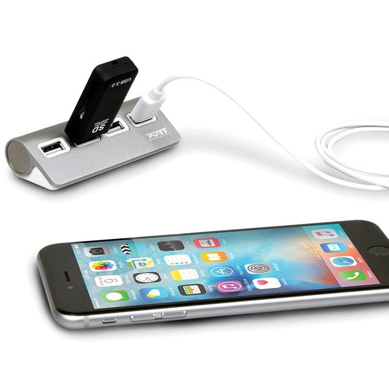 Port  900120 hub di interfaccia USB 2.0 480 Mbit/s Grigio, Bianco 