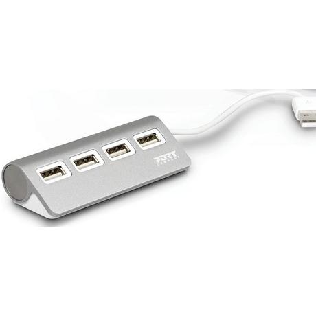 Port Designs  900120 hub di interfaccia USB 2.0 480 Mbit/s Grigio, Bianco 