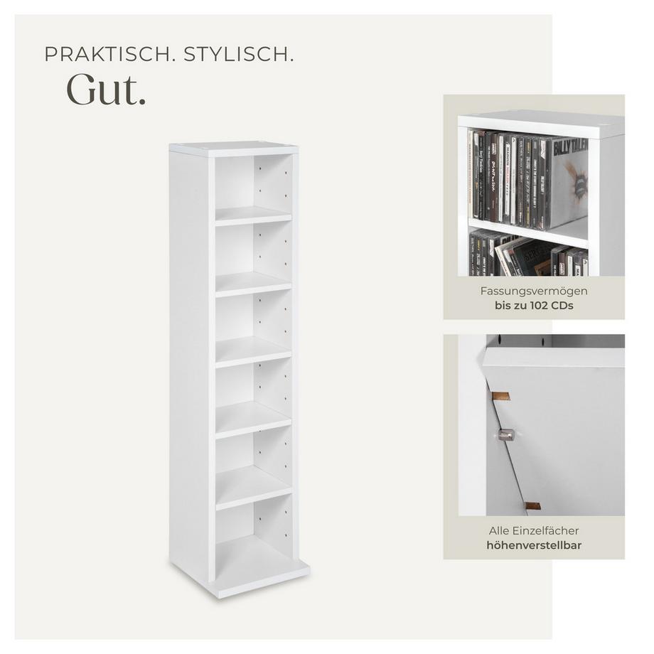 Tectake Étagère DVD CD JULIANE aspect bois  